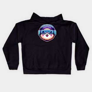 neon cyberpunk llama graphic Kids Hoodie